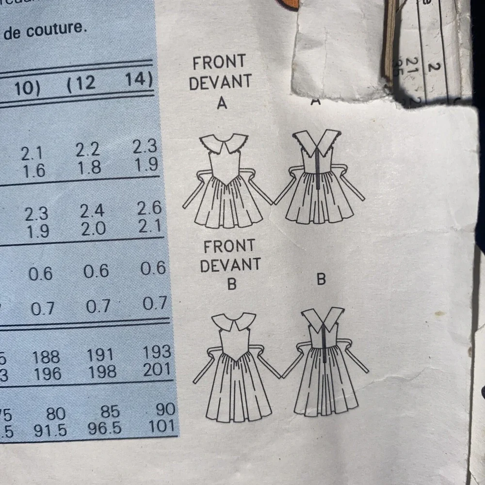Vintage 1992 Butterick Girls Dress Pattern 6090 Size 12-14 Cut Complete